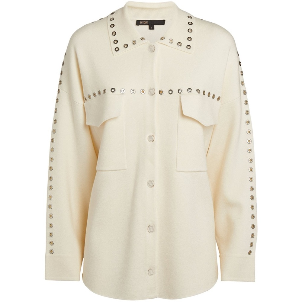Maje Mimisa Grommet Knit Overshirt - Picture 2 of 4